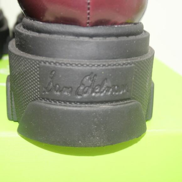 NEW Sam Edelman Women's 7 Dandrea Mega Lug Chunky Leather  Loafers Burgundy - Picture 4 of 10